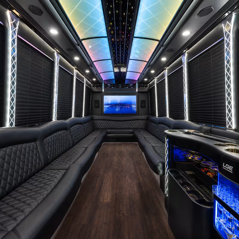 15 Passenger Party Bus Interior