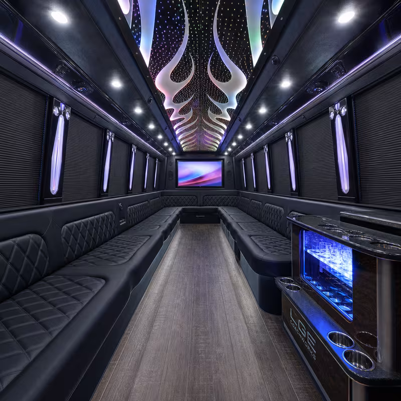 25 Passenger Party Bus Interior