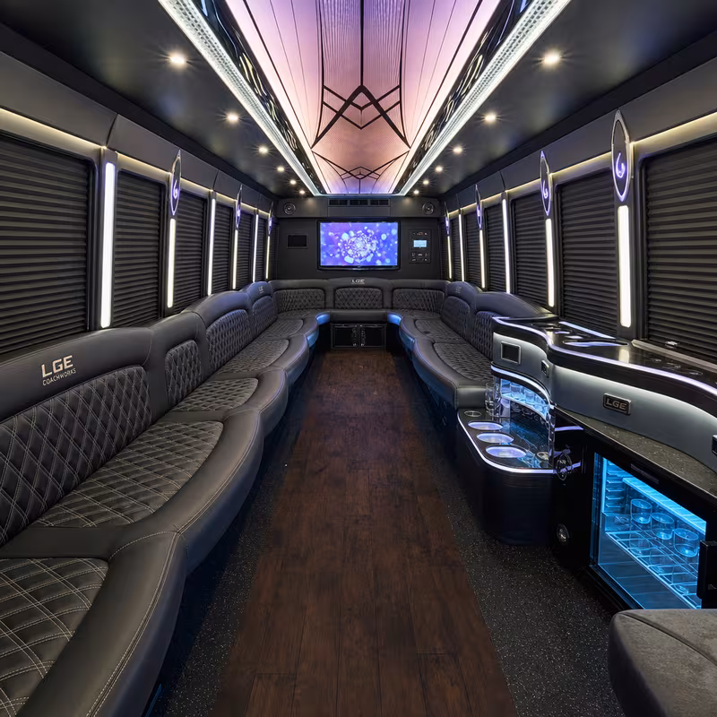 28 Passenger Party Bus Interior