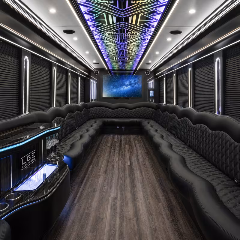 30 Passenger Party Bus Interior