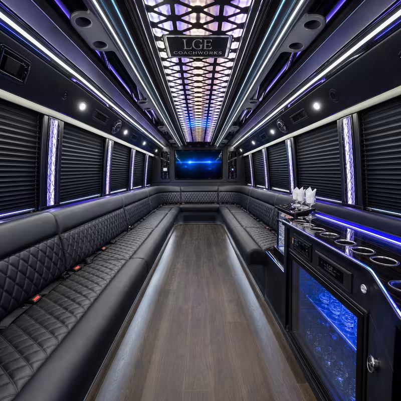 40 Passenger Party Bus Interior