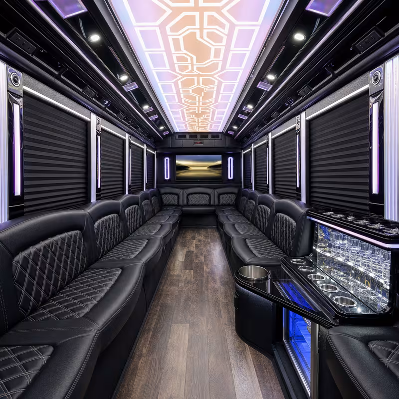 40 Passenger Party Bus Interior