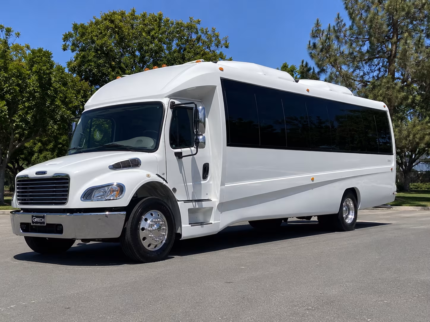 Interior of a party bus rental serving Myrtle Beach