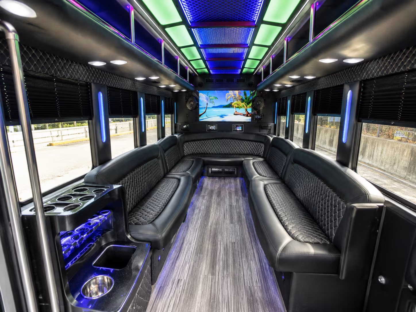 Myrtle Beach Sporting Event Transportation party bus exterior