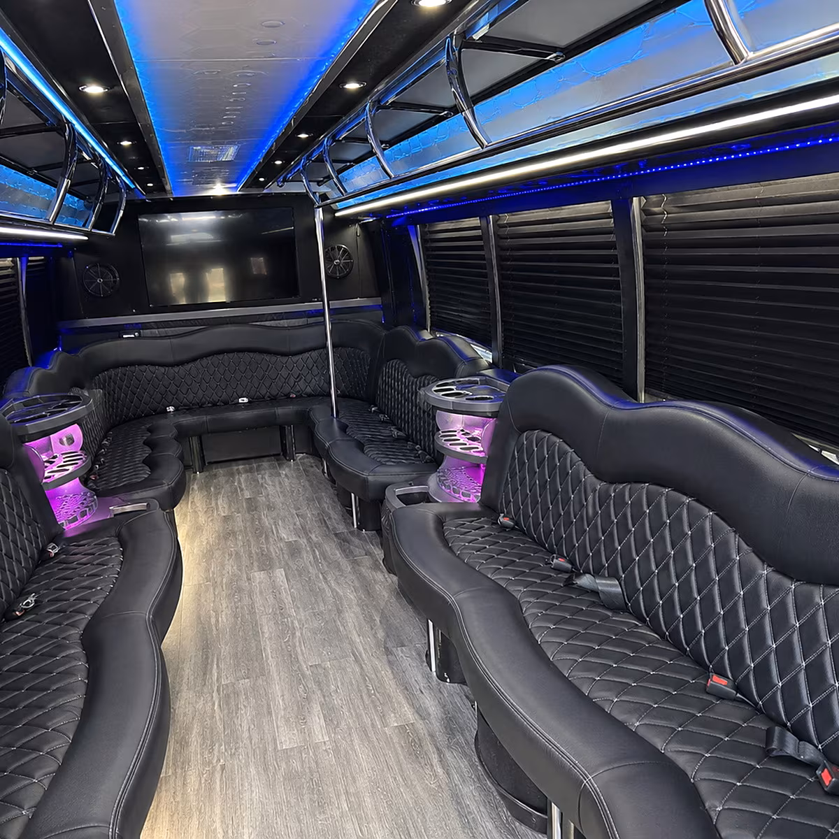 Myrtle Beach Wedding Transportation party bus interior