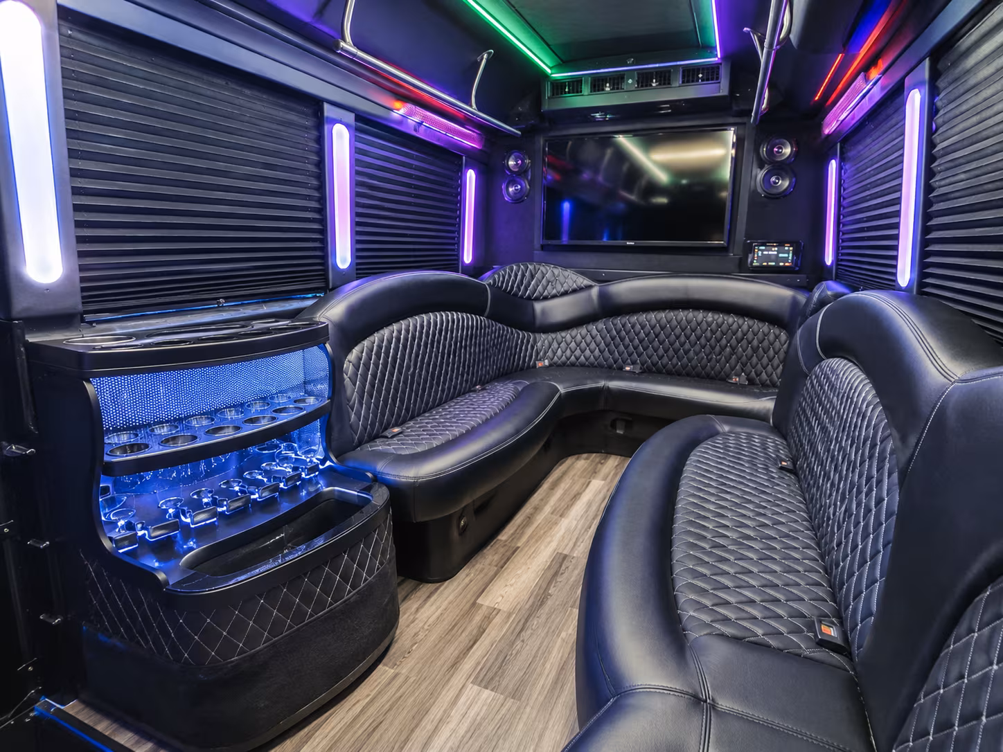 Myrtle Beach Wedding Transportation party bus interior