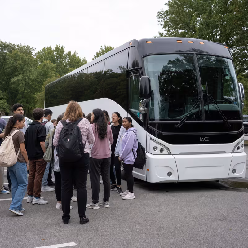 Black Mercedes Sprinter van staged for an Myrtle Beach School Transportation group