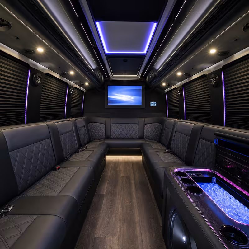 14 Passenger Sprinter Limo Interior